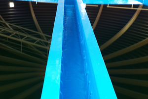  Auch die Rinnenkonstruktion wurde instandgesetzt und erhielt eine Neubeschichtung in der Farbe Blau. 