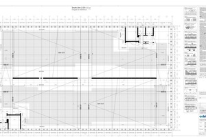  Verlegeplan von Heinze Cobiax für die Decke über dem 2. OG, Achse 1 - 24 / A - O für die Ausführung beim Mannheimer „Mobilitätshaus“. 