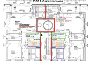  Um den geforderten erhöhten Schallschutz nach DIN 4109, Beiblatt 2 umzusetzen, kam für die Treppenhaus- und Wohnungstrennwände der Poroton-Planfüllziegel PFZ-T in 24er Stärke zum Einsatz. 