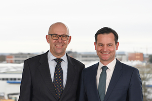  Prof. Dr. Ralf-Peter Oepen (links im Bild) und Max Böhler (rechts im Bild) – die beiden neuen Geschäftsführer der BRZ Deutschland GmbH. 