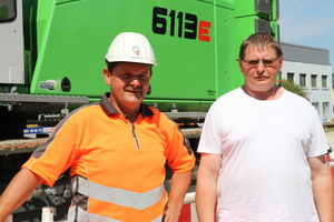  „Der Sennebogen 6113 Telekran lässt sich einfach bedienen, ist schnell aufgerüstet und hat und mit seiner Flexibilität auf der Baustelle überzeugt – das richtige Mittel für unsere Spezialeinsätze in Tiefbau.“ Roland Schiener, Axel Tilch und Josef Scherer – Firmengruppe Gollwitzer  