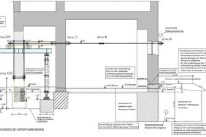  Die Fundamente mussten durch eine abschnittsweise Unterfangung bis in frostfreie Tiefe geführt, das zerstörte Mauerwerk unter den Arkadenstützen vollständig ausgetauscht werden.  