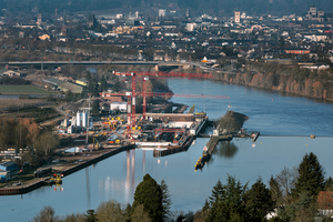  Vom Einlauf- bis zum Auslaufbauwerk weist die neue, zweite Schleuse insgesamt 312 m Länge auf. 