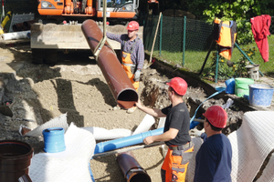  Die einfach zu handhabenden HS-Kanarohre tragen auf der Baustelle ?Am Kupferschmiedberg? in Markt Schwaben zu einem zügigen Baufortschritt bei. 