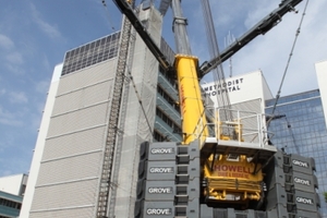  Jedes der sieben Tonnen schweren Klimaanlagen-Elemente musste dafür 61 Meter in die Höhe gehievt werden.  