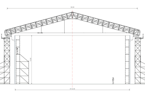  Die Peri-Gerüstlösung – Wetterschutzdach, Auflager- und Innengerüst – wurde freistehend ohne jegliche Verankerung ausgeführt. 