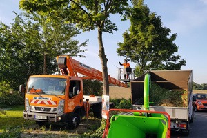  Das Ausstellungs-Highlight während der GaLaBau 2018: verschiedene Arbeitsbühnen aus dem Mietpark. 