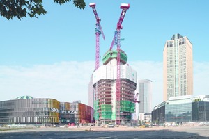  Bis auf 172 m wächst Deutschlands höchstes Wohngebäude, der Grand Tower in Frankfurt. 