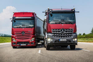  Die großen Mercedes-Trucks Actros und Arocs kommen in den genuss zahlreicher leistungsfähiger Assistenzsysteme. 