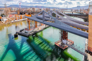  Die neue Eisenbahnbrücke über den Neckar bildet den Zugang zum Stuttgarter Rosensteintunnel und ist Teil des Projekts Stuttgart 21. Mit dem Allround-Gerüst ließen sich die für die Bauarbeiten notwendigen temporären Konstruktionen schnell und damit wirtschaftlich realisieren: vom Arbeitsgerüst über Treppentürme bis hin zu Überbrückungen. Ein System – viele Lösungen. 