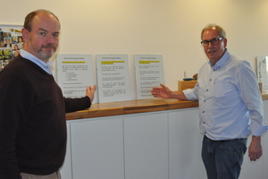  ndreas Grosse Wächter (links) und Martin Karnrein präsentierten die Leitsätze der Firmengruppe. 