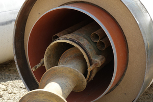  Die Fabekun-Vortriebsrohre verfügen über ein innenliegendes Kunststoffrohr, welches von einem Betonrohr umgeben ist. Für den Vortrieb sind die Rohre mit einem Druckübertragungsring und den Schneckenführungsrohren ausgestattet. 