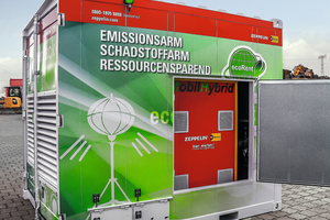  Das ecoPowerPack ist eine Eigenentwicklung von Zeppelin Rental für eine nachhaltige Baustromversorgung. 