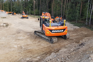  Die Zusammenarbeit zwischen Doosan und den Herstellern der Steuerungssysteme ermöglicht es Kunden, ihre Bagger direkt mit der Vorbereitung für Leica-, Trimble- und Xsite-Systeme zu bestellen. 