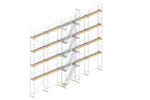  Bosta Alu Treppe G2: Die neue Generation der Bosta Alu Treppe erfüllt alle relevanten Sicherheitsanforderungen für den temporären Höhenzugang im Bau. 