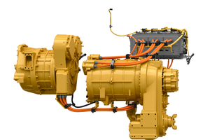  Die im Generator erzeugte elektrische Energie geht über eine ausgeklügelte Regelelektronik in den Elektromotor, der dann über eine Welle den konventionellen Antriebsstrang in beiden Achsen antreibt.    