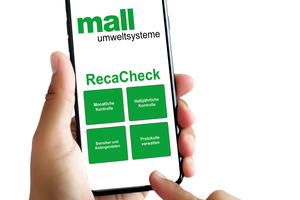  Bildunterschrift: Mit der neuen Wartungs-App von Mall bleibt der Ordner mit dem Betriebsbuch im Büro – für Wartung und Eigenkontrolle reicht ein Smartphone.  