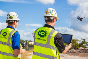  Dank technologischen Fortschritten bei der Datenerfassung lässt sich auf der Baustelle mithilfe von Drohnen Zeit und Geld sparen. 