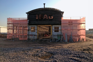  Die IBAU-Halle wurde bereits 1911 in Stahlbeton-Bauweise errichtet und 1945 bei einen Bombenangriff schwer beschädigt. 