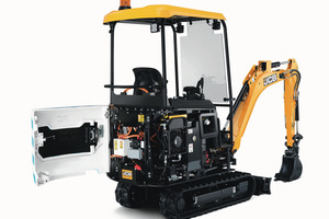  Der erste vollelektrische Minibagger von JCB ist eine 1,9-Tonnen-Maschine, deren Batterien bis zu 20 kWh an elektrischer Energie speichern können.  