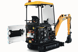  Der erste vollelektrische Minibagger von JCB ist eine 1,9-Tonnen-Maschine, deren Batterien bis zu <br />20 kWh an elektrischer Energie speichern können.  