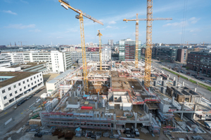  Die Olympus Campus Baustelle in der Hamburger Innenstadt: Dauer-einsatz für die Schalsysteme von Hünnebeck.  