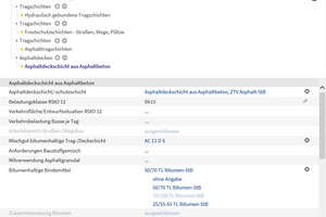  Bild 2: Beispiel – Beschreibung einer Verkehrsfläche mit ihren Schichten in DBD-BIM. 