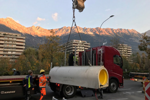  Anlieferung der Perfect Pipe Rohre nach Innsbruck. 