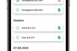  Die App zeigt alle Bestellungen und Bauvorhaben auf einen Blick. 