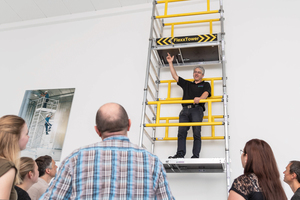  Ihr neues Ein-Personen-Gerüst FlexxTower stellt die Günzburger Steigtechnik gerade im Rahmen einer Roadshow Fachhändlern und Anwendern in ganz Deutschland vor. 