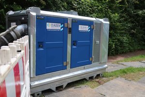  BA 150 KS 285 mit einer Förderleistung von Qmax: 425 m³/Std. im Einsatz beieinem aktuellen Projekt am Innenministerium in Kiel. Ab sofort mit neuen KS-Laufrädernim Mietpark bei Walter Clausen. 