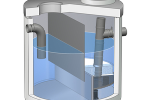  Substratfilter Viaplus aus Stahlbetonfertigteilen mit einem eigenen Sedimentationsraum vor dem Filter- und Adsorptionselement, die das zu reinigende Wasser horizontal durchfließt. 