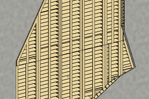  Im 3D-Modell wurden die Holzelemente für die Schalung der komplexen Wehrpfeilergeometrie dargestellt. 
