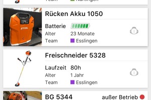  Die App bietet professionellen Anwendern einen schnellen Überblick über Gerätedaten, anstehende Wartungen oder auch den Standort der Geräte. 