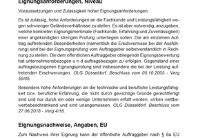  Stichwortartig wird u.a. der aktuelle Stand von Vergaberecht, Vertragsrecht und Gütesicherung zusammengefasst. 