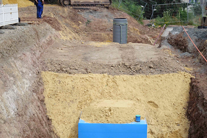  In einer zweiten kleineren Regenrückhalteanlage wurden zwei KS-Bluebox-Elemente hintereinandergeschaltet. 