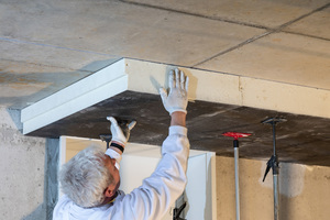  Die TG-Dämmungen können auch im Nachhinein unter die Betondecken geklebt werden. 