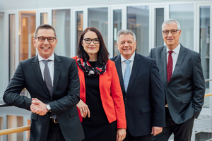  Die Geschäftsführung des Zeppelin Konzerns (von links nach rechts): Christian Dummler, Alexandra Mebus, Michael Heidemann, Peter Gerstmann (Archivbild). 