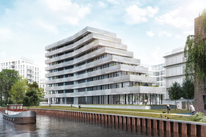  Direkt am Ufer des Spreebogens im Stadtteil Charlottenburg entsteht „The Terrace“. 