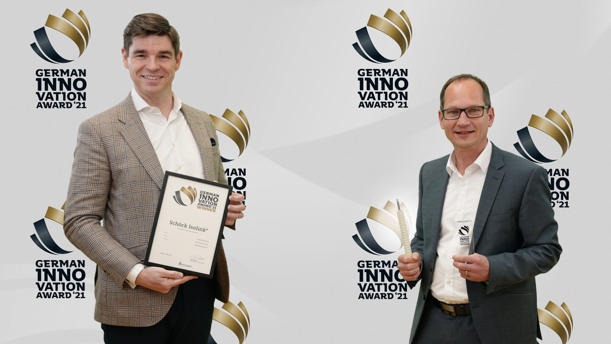 Mike Bucher (Vorstandsvorsitzender) und Werner Venter (Produktmanager Isolink) freuen sich über die besondere Auszeichnung.