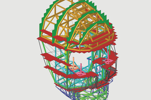  Aus Gewichtsgründen musste die Konstruktion im Materialmix und in Leichtbauweise ausgeführt werden. Die Software Scia Engineer hatte bei der Statik- und Festigkeitsberechnung einen enormen Anteil.  