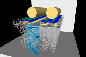  Die digitale Planung in 3D sorgt auch bei Treppentürmen für eine optimale Anpassung an die Gegebenheiten sowie eine reibungslose Montage. 