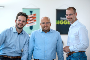  v.l.n.r.: Christian Landes (CEO), Kai Wachter (CTO) und Gerald Krebs (CFO) setzen auf KI in der Bauin-dustrie. 