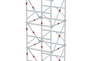  Der Layher Allround-Traggerüstturm TG 60 bietet eine Tragfähigkeit von bis zu 60 to. 