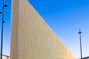  NBK Baguettefassade, Betonung der spektakulären Form des Tingbjerg Library & Culture House in Kopenhagen. 