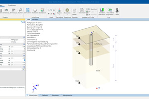  Das Programm Pfahl+ zeigt die Pfahlgründung im Bodenprofil. 