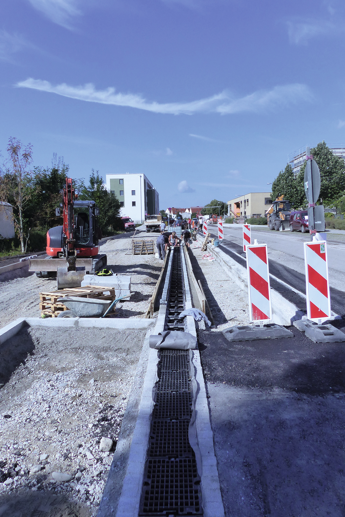 Rund 780 m D-Rainclean-Sickermulden kamen im Erschließungsgebiet Augustenfeld-Mitte zum Einsatz.