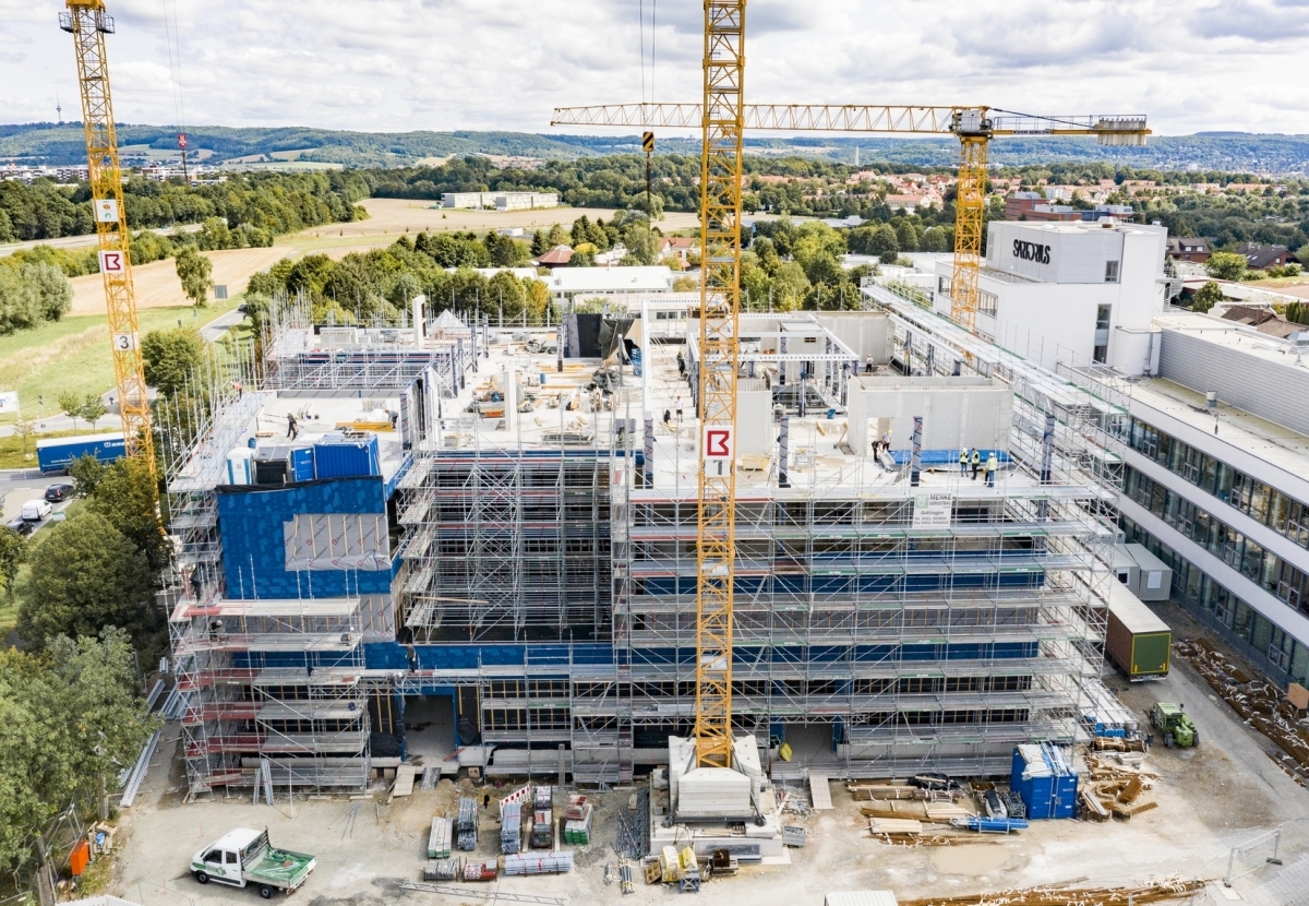 Auf dem Sartorius Campus in Göttingen entsteht ein neues Forschungs- und Entwicklungsgebäude.