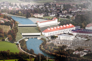  Das neue und leistungsstarke Kraftwerk Töging entsteht direkt neben dem historischen Bestandskraftwerk. 
