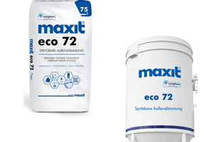  Sowohl als Sackware als auch im Silo erhältlich: die neue Ecosphere-Spritzdämmung „eco 72“ von Maxit. 